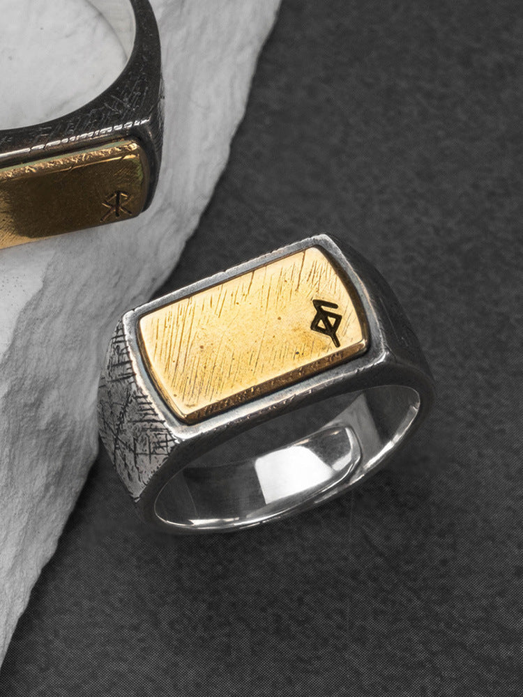 Nordischer Wikinger Ring - Silber mit Kupfer-Einlage