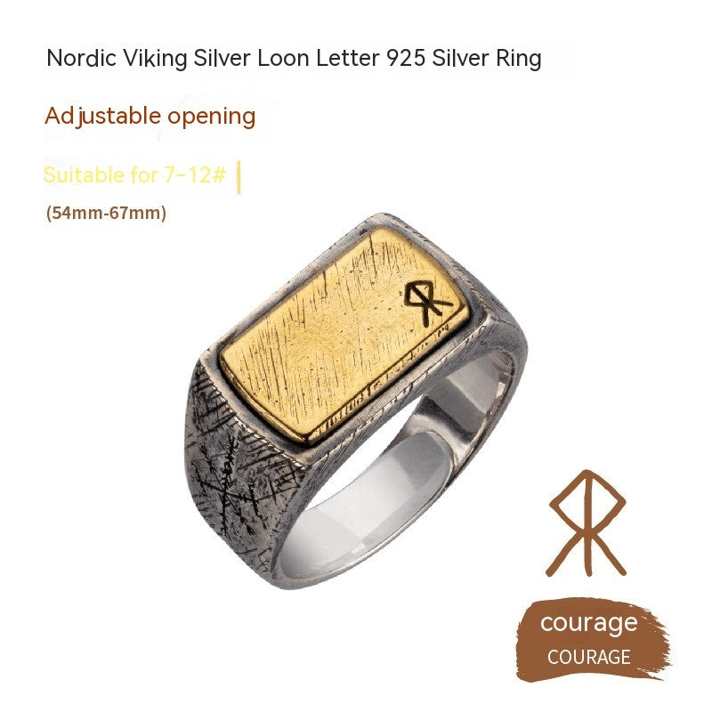 Nordischer Wikinger Ring - Silber mit Kupfer-Einlage
